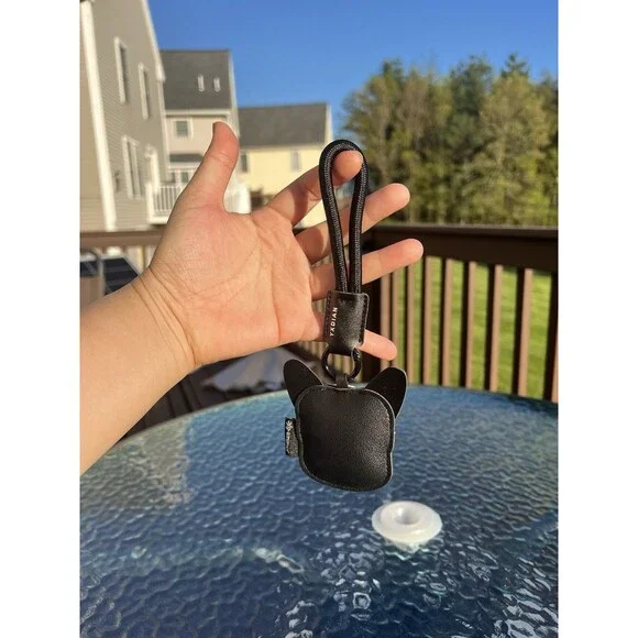 Cute Boston Terrier Puppy Dog Faux leather Keychain & Bag Charm NEW - Picture 5 of 8